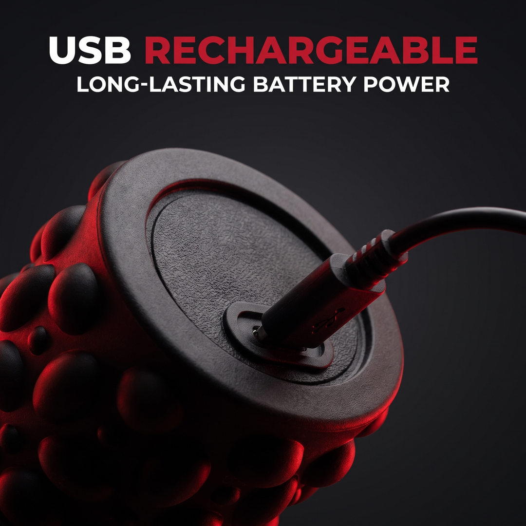 PHYSIOATHLETX Electric Vibrating Foam Roller - USB Rechargeable Battery