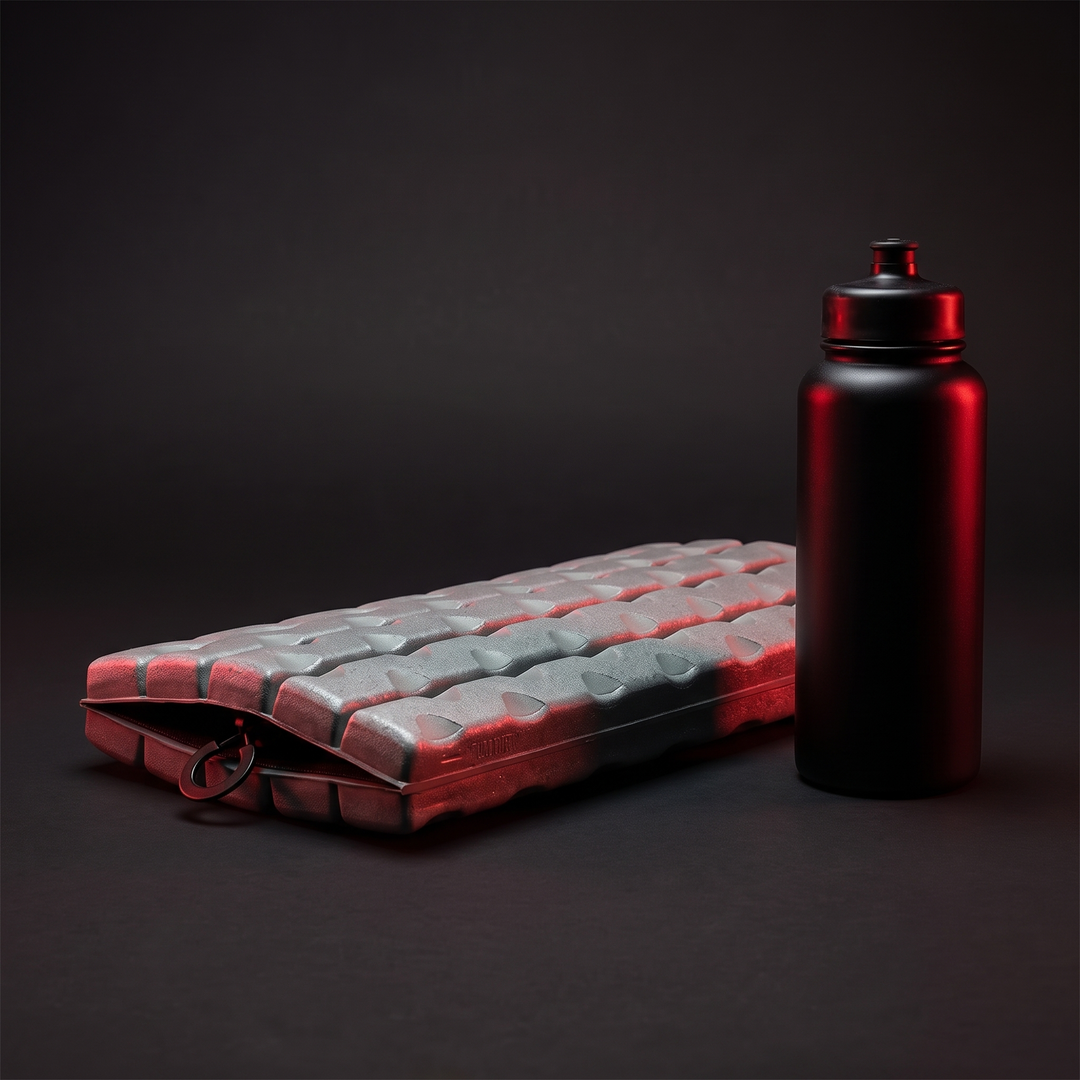 Collapsible Foam Roller - PHYSIOATHLETX - Size Comparison with Water Bottle