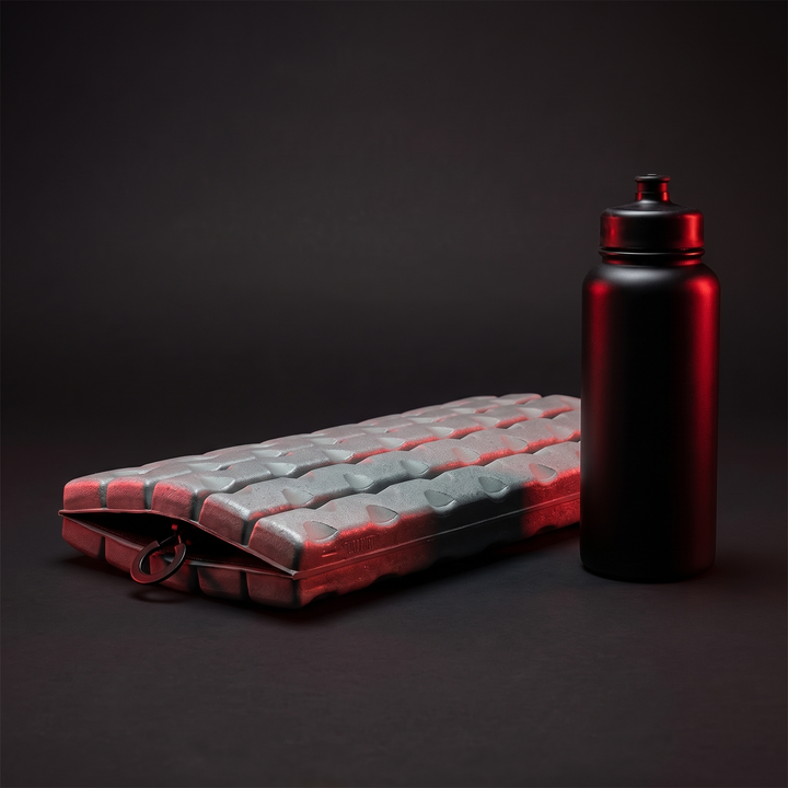 Collapsible Foam Roller - PHYSIOATHLETX - Size Comparison with Water Bottle