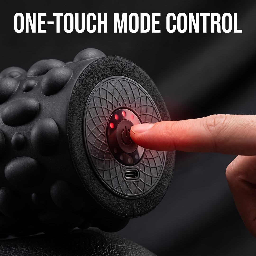 PHYSIOATHLETX Electric Vibrating Foam Roller - Power Button Control