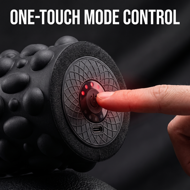 PHYSIOATHLETX Electric Vibrating Foam Roller - Power Button Control