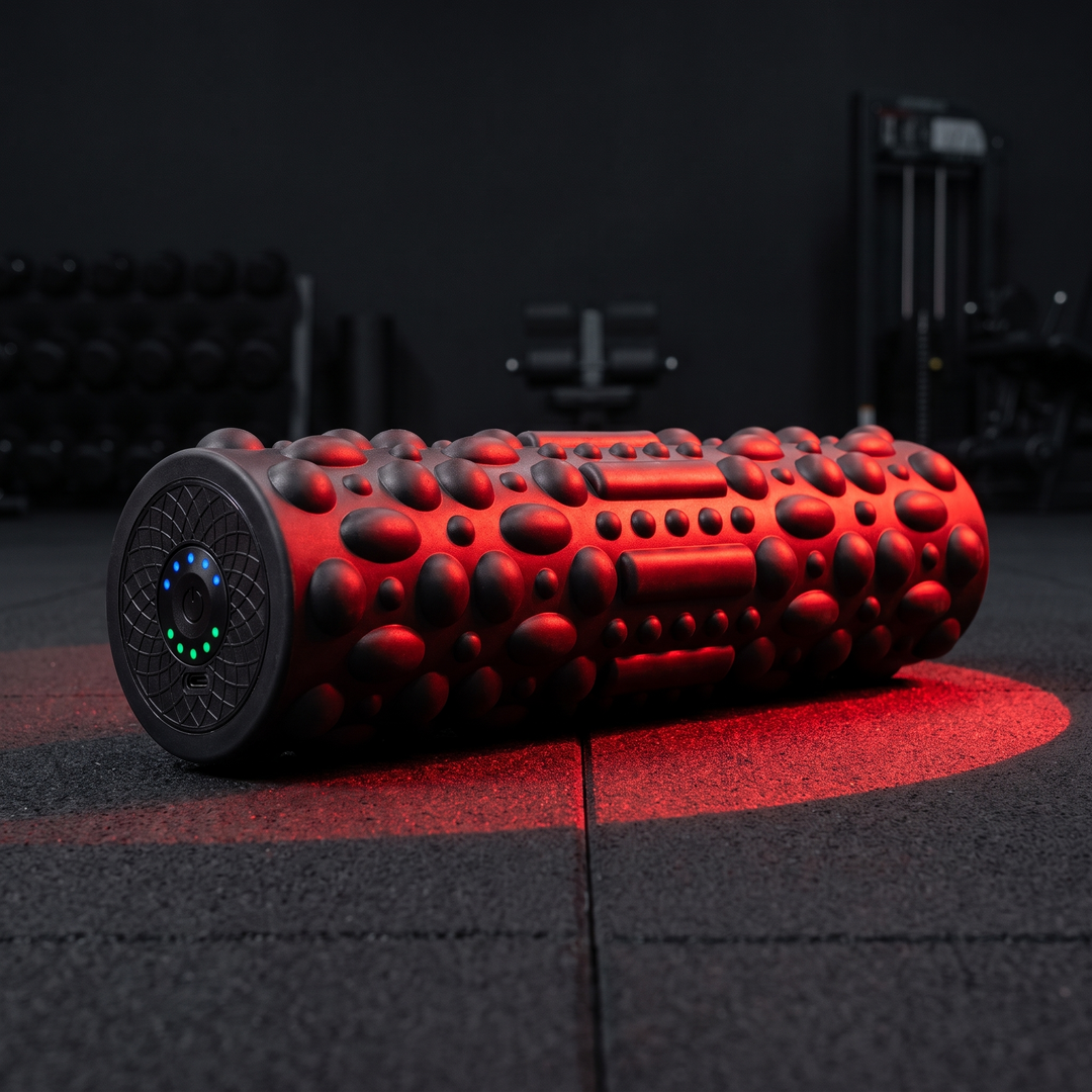 PHYSIOATHLETX Electric Vibrating Foam Roller - Black Close-Up