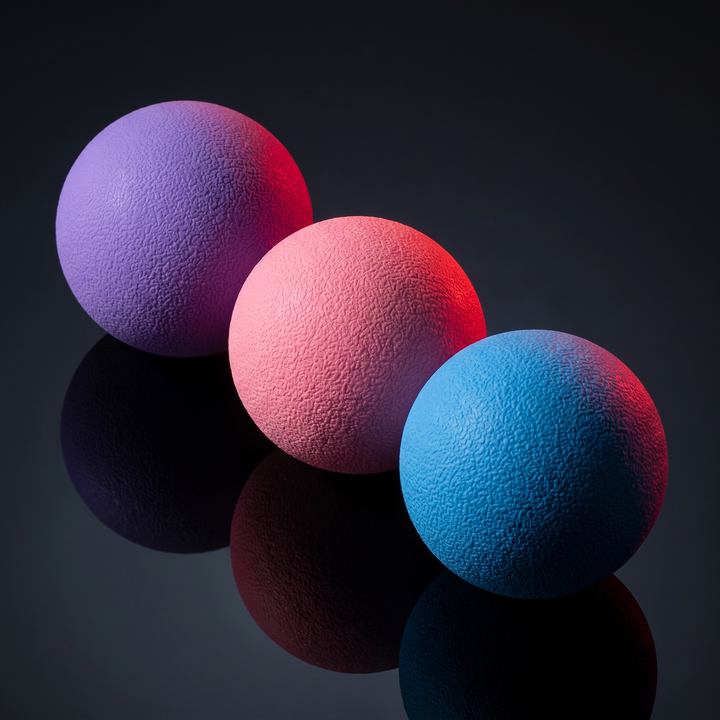 Professional Massage Lacrosse Ball - Purple Pink Blue Group