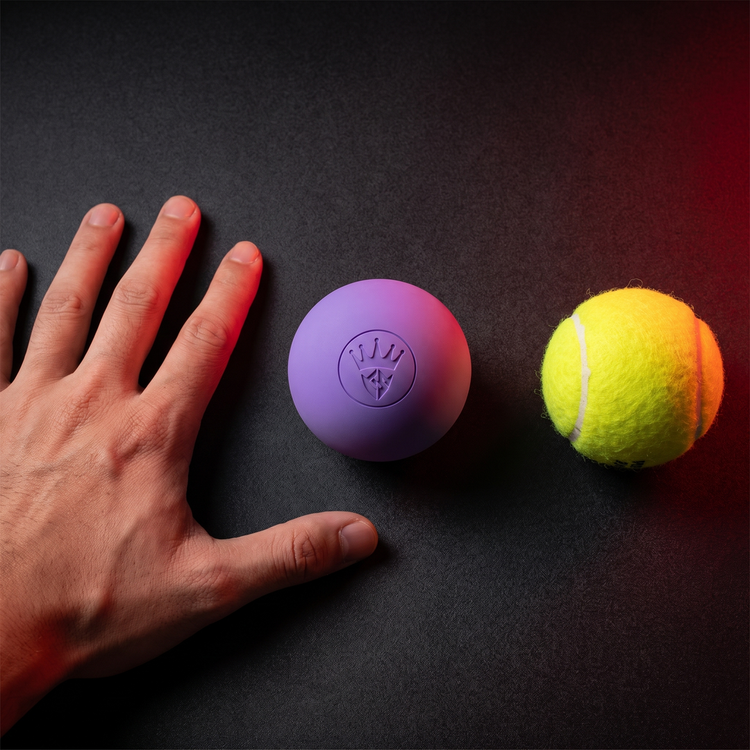 Professional Massage Lacrosse Ball - Purple Size Comparison