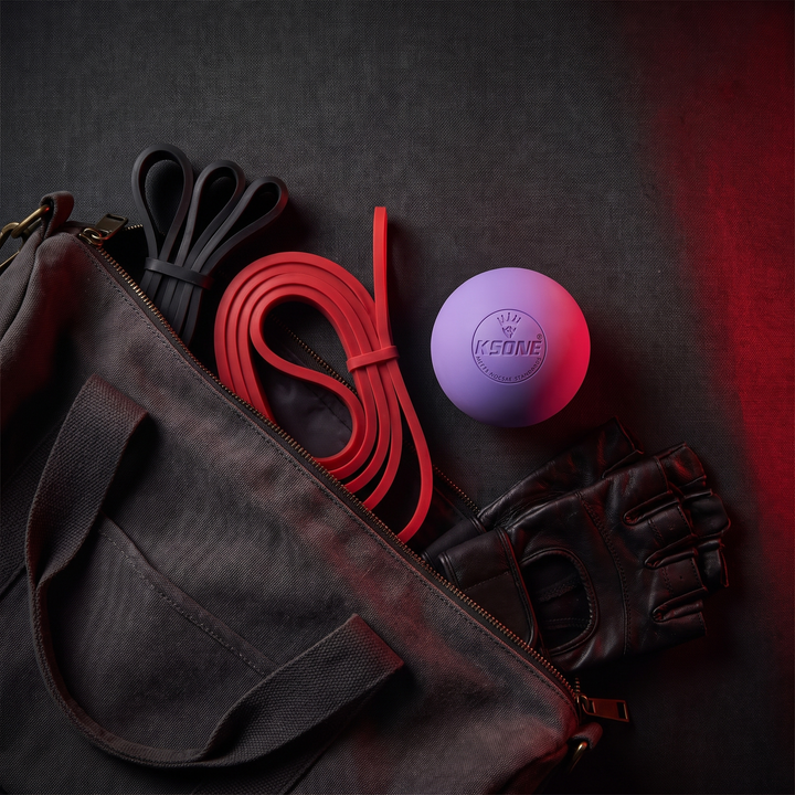 Professional Massage Lacrosse Ball - Purple Gym Bag Lifestyle