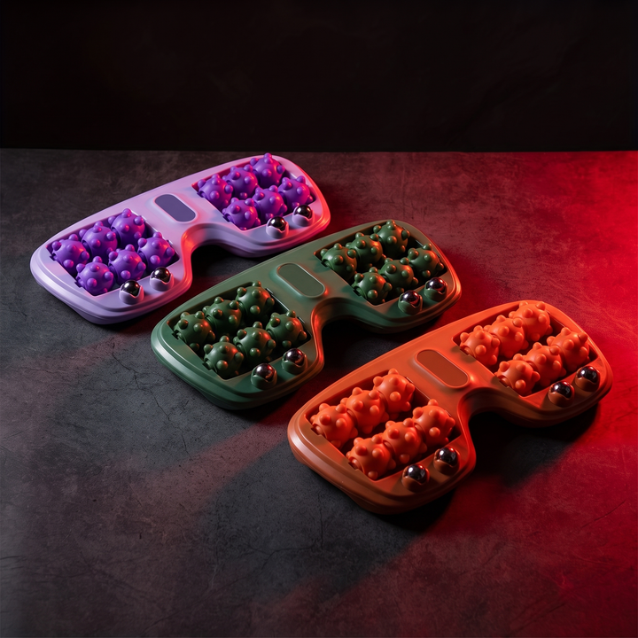 PHYSIOATHLETX Ergonomic Foot Massage Roller - purple, green and orange color options - arch and heel muscle recovery roller