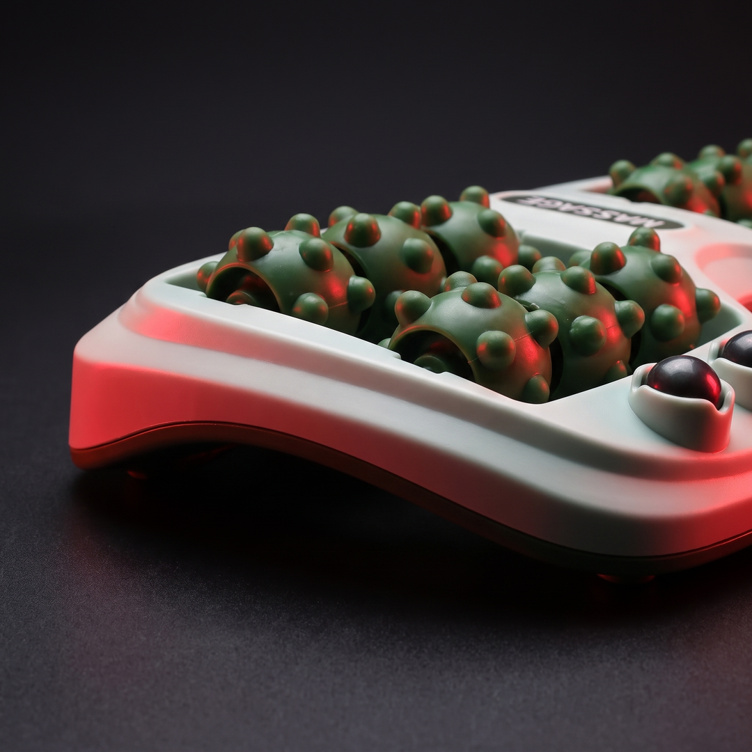 PHYSIOATHLETX Ergonomic Foot Massage Roller - green - ergonomic curved design detail