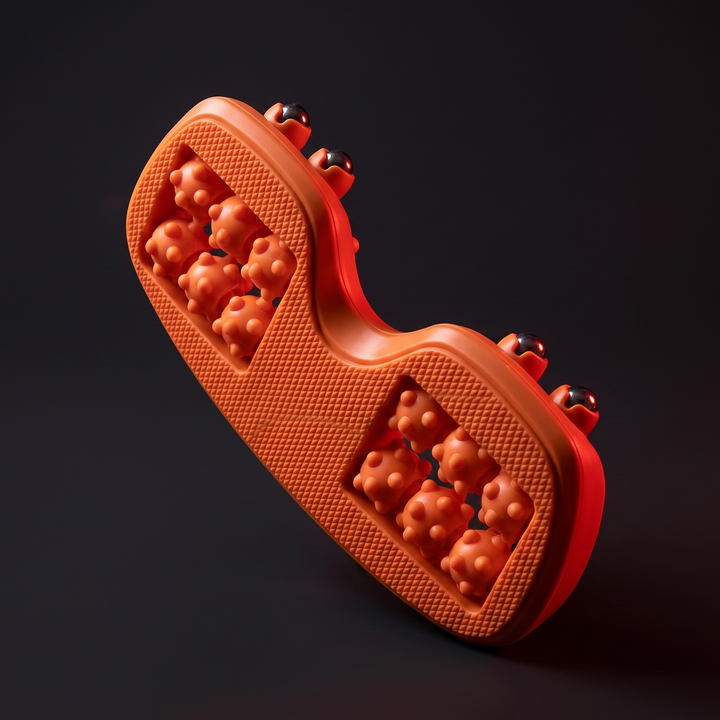 PHYSIOATHLETX Ergonomic Foot Massage Roller - orange - non-slip base detail