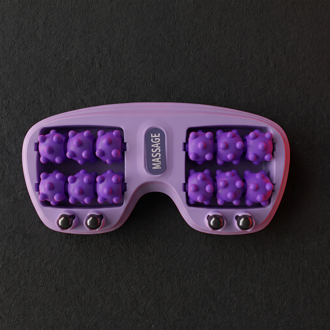 PHYSIOATHLETX Ergonomic Foot Massage Roller - purple - top-down product view