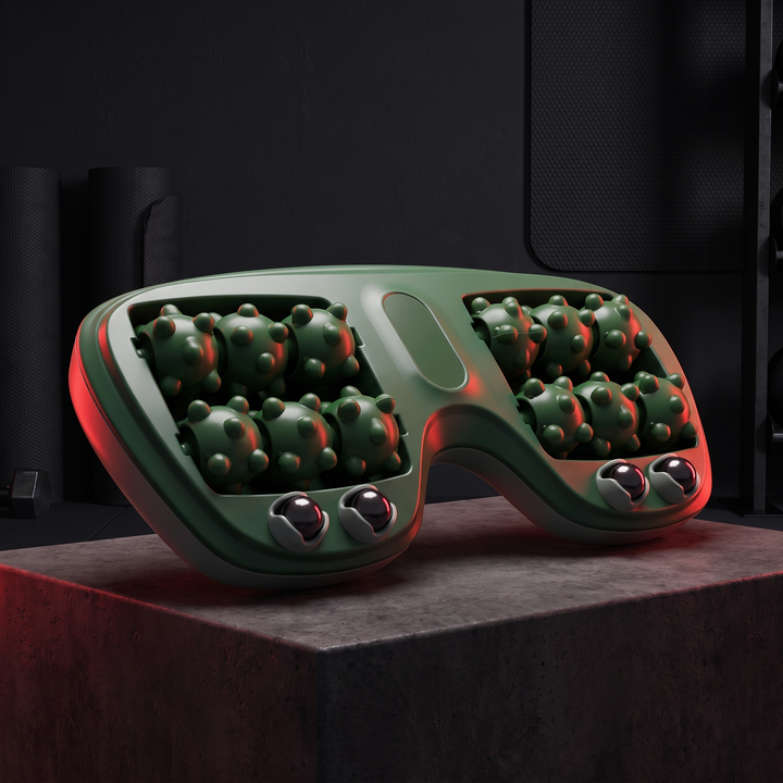 PHYSIOATHLETX Ergonomic Foot Massage Roller - green - angled product view