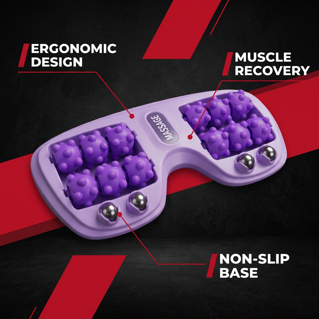 PHYSIOATHLETX Ergonomic Foot Massage Roller - purple - ergonomic design, muscle recovery, non-slip base features