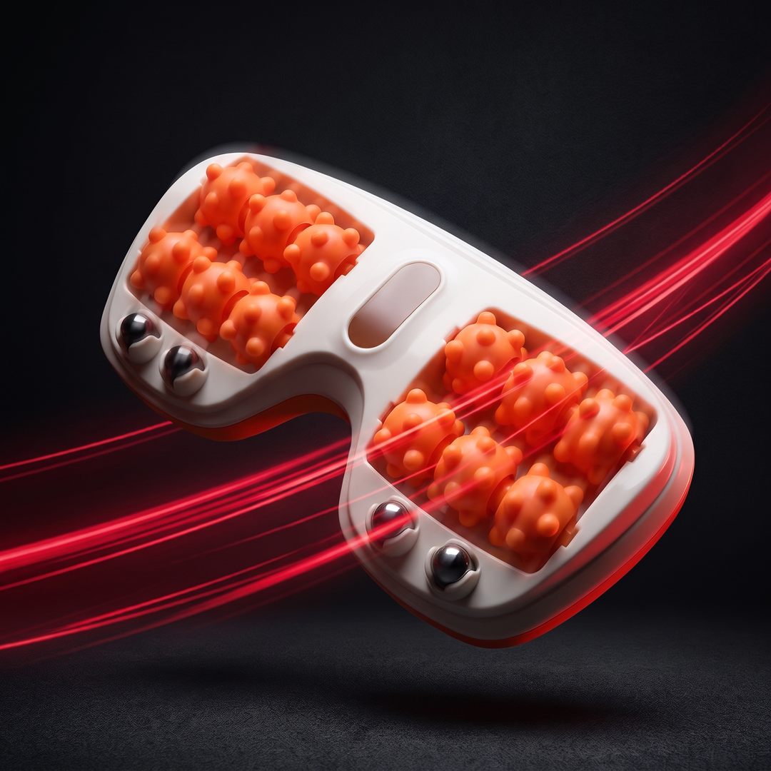PHYSIOATHLETX Ergonomic Foot Massage Roller - orange - dynamic hero product shot