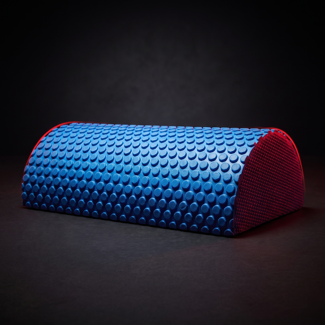 PHYSIOATHLETX Half Round Foam Roller Balance Trainer - Blue - Curved Side Up Hero