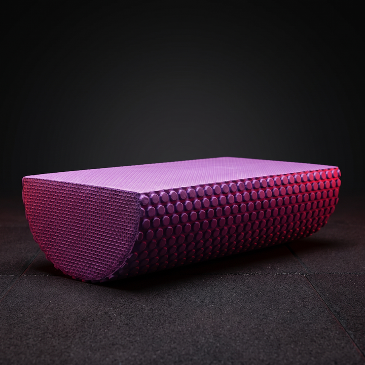 PHYSIOATHLETX Half Round Foam Roller Balance Trainer - Purple - Flat Side Up Hero