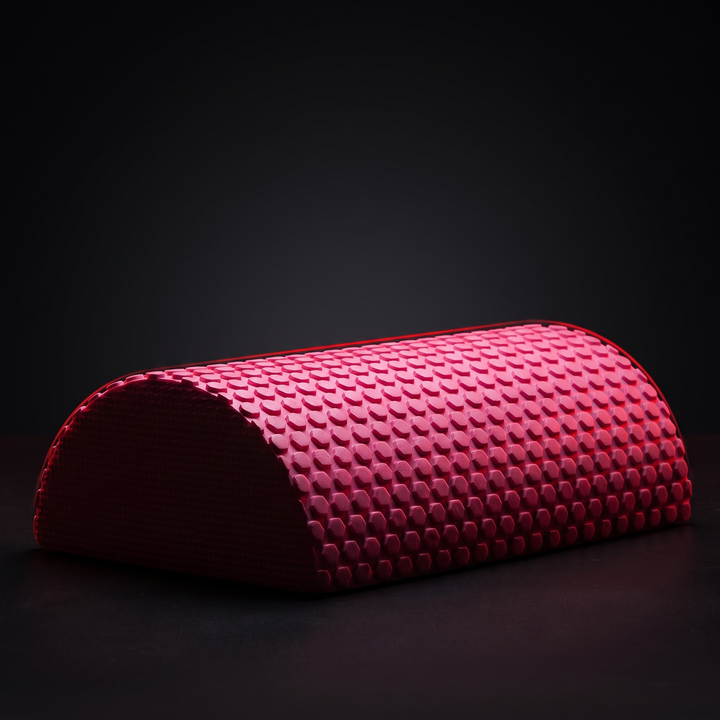 PHYSIOATHLETX Half Round Foam Roller Balance Trainer - Pink - Curved Side Up Hero