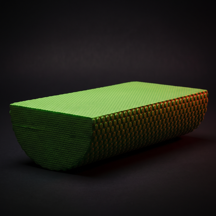 PHYSIOATHLETX Half Round Foam Roller Balance Trainer - Green - Flat Side Up Hero