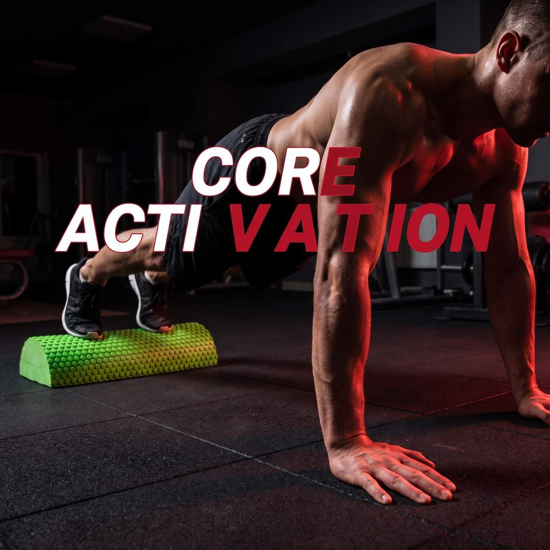 PHYSIOATHLETX Half Round Foam Roller - Green - Plank Core Activation
