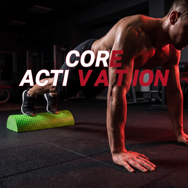 PHYSIOATHLETX Half Round Foam Roller - Green - Plank Core Activation
