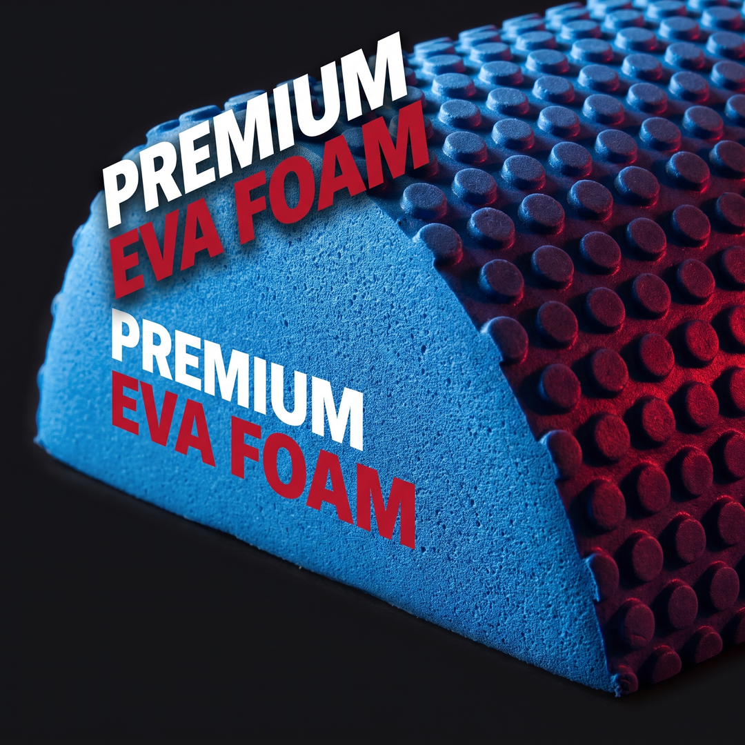 PHYSIOATHLETX Half Round Foam Roller - Blue - Premium EVA Foam Material Close-Up