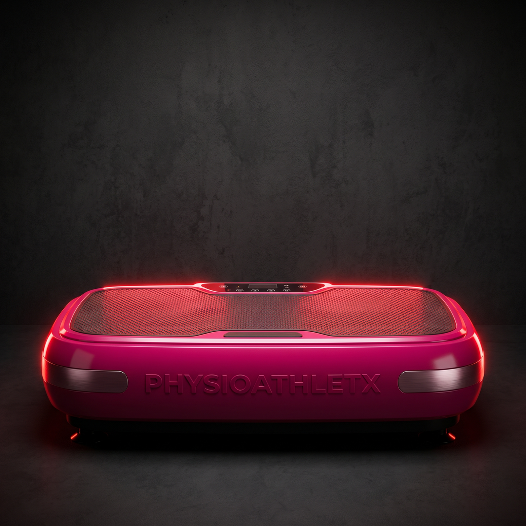 PHYSIOATHLETX pink full-body vibration plate exercise machine, hero view for full body vibration training