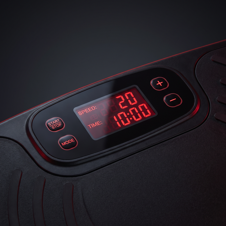 LCD control panel display on the vibration plate machine