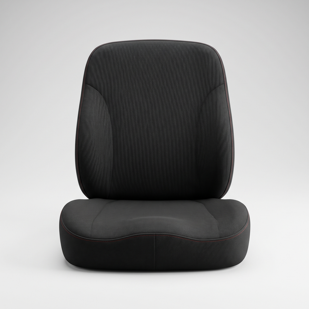 Ergonomic seat and lumbar backrest cushion in black, memory foam comfort cushion for posture support