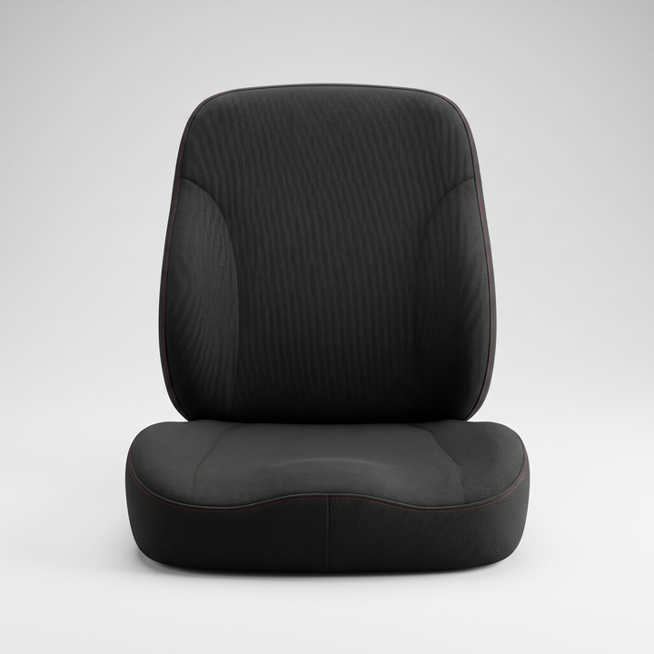 Ergonomic seat and lumbar backrest cushion in black, memory foam comfort cushion for posture support