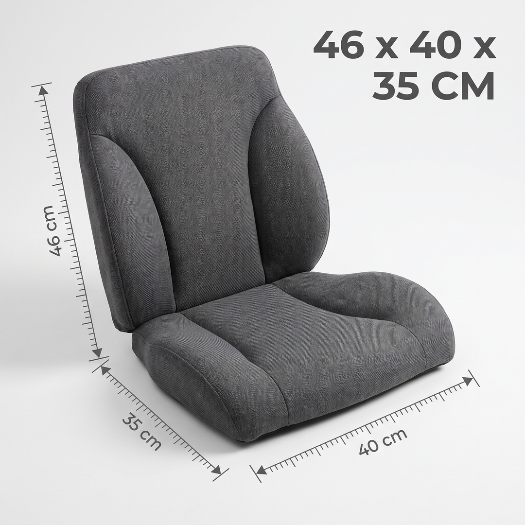 Ergonomic seat and lumbar backrest cushion dimensions, 46 x 40 x 35 cm
