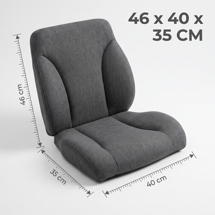 Ergonomic seat and lumbar backrest cushion dimensions, 46 x 40 x 35 cm