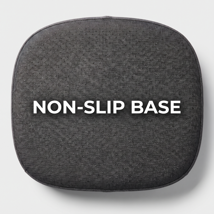Non-slip textured base on the underside of the ergonomic seat cushion