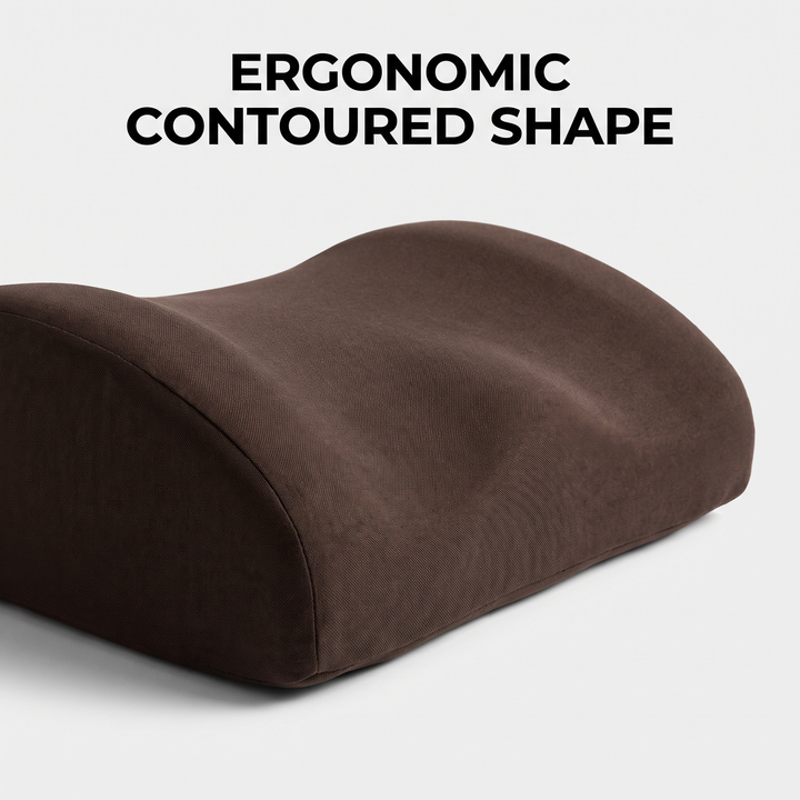 Ergonomic contoured shape of the lumbar backrest cushion designed to support the lower back