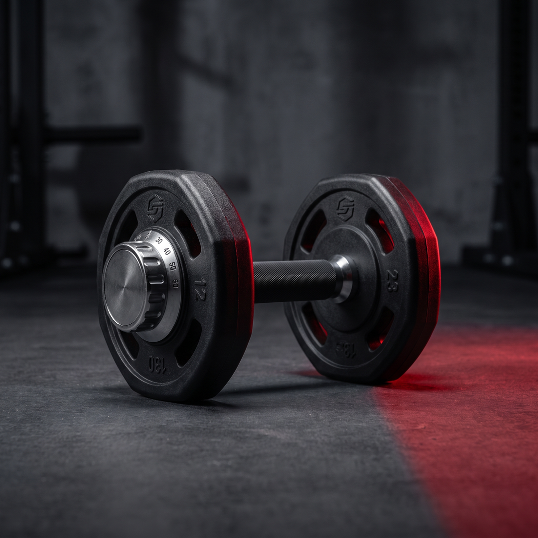 PHYSIOATHLETX Adjustable Dumbbell Set 40KG - black hero single