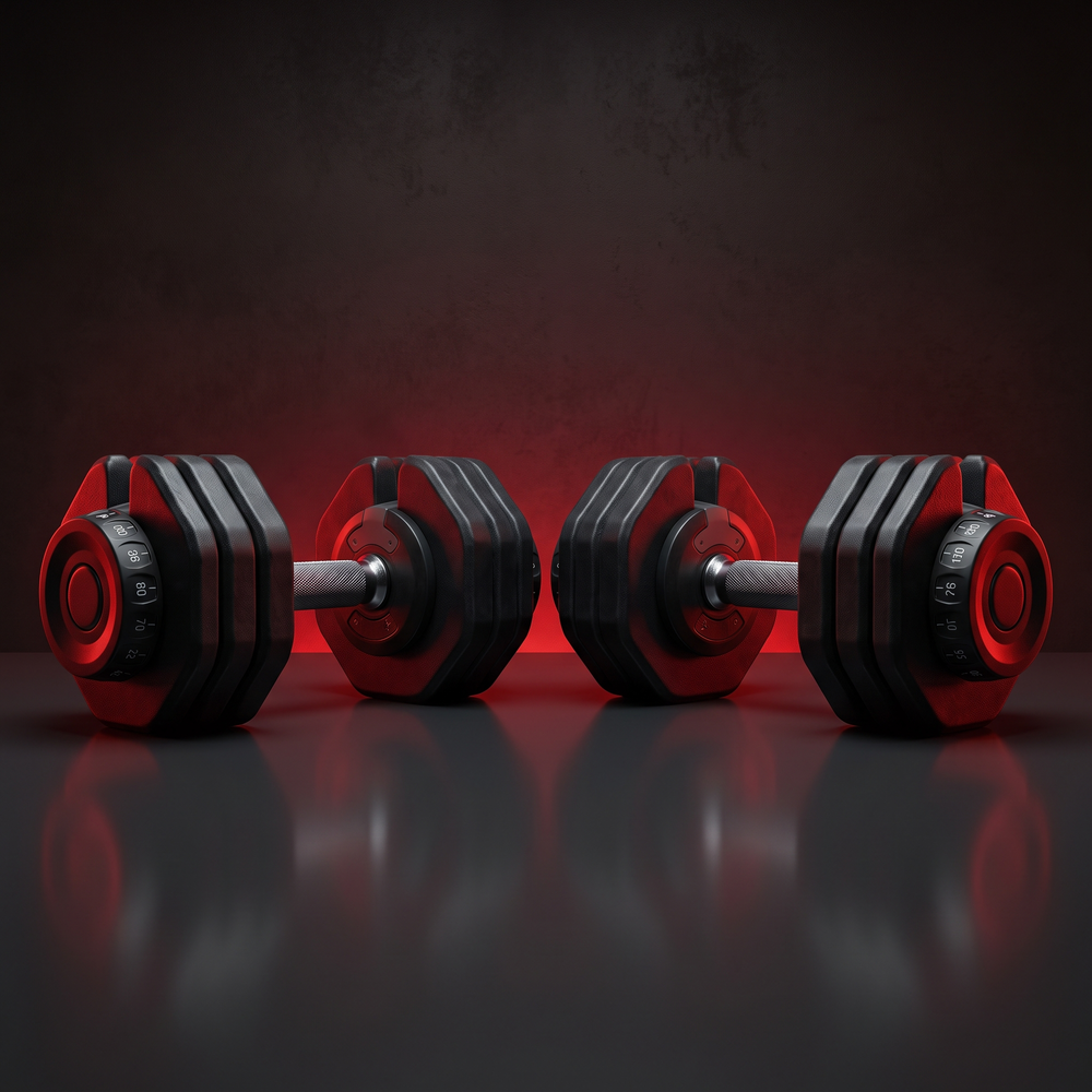 PHYSIOATHLETX Adjustable Dumbbell Set 40KG - black pair hero
