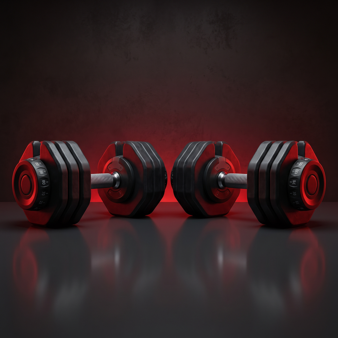 PHYSIOATHLETX Adjustable Dumbbell Set 40KG - black pair hero