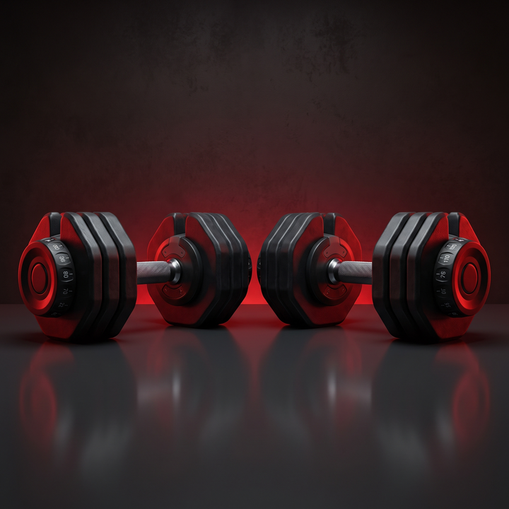 PHYSIOATHLETX Adjustable Dumbbell Set 40KG - black pair hero