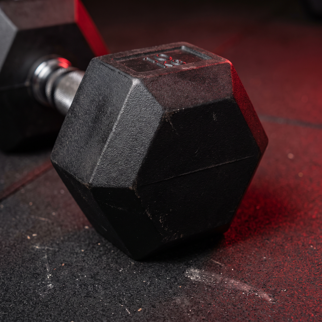 PHYSIOATHLETX Adjustable Dumbbell Set 40KG - decagonal anti-roll shape