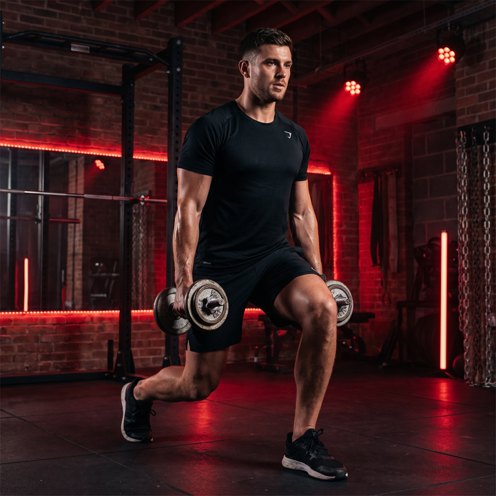 PHYSIOATHLETX Adjustable Dumbbell Set 40KG - lunges lifestyle