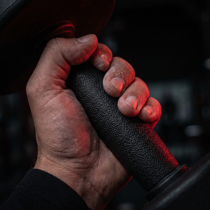 PHYSIOATHLETX Adjustable Dumbbell Set 40KG - grip texture closeup