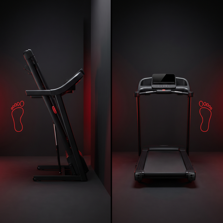 Foldable Treadmill Home Gym - Folded vs Unfolded Footprint