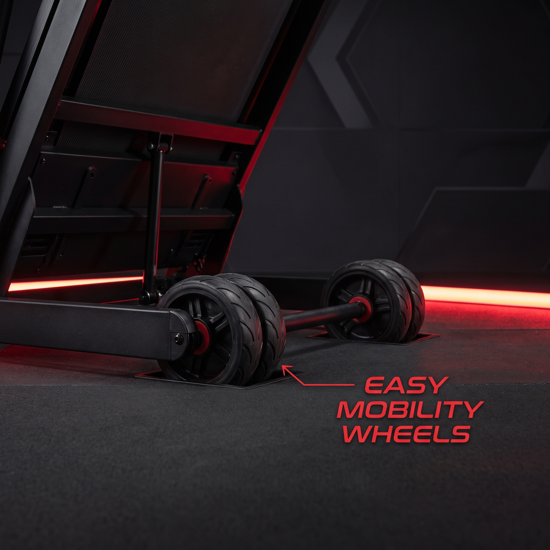 Foldable Treadmill Home Gym - Transport Wheels