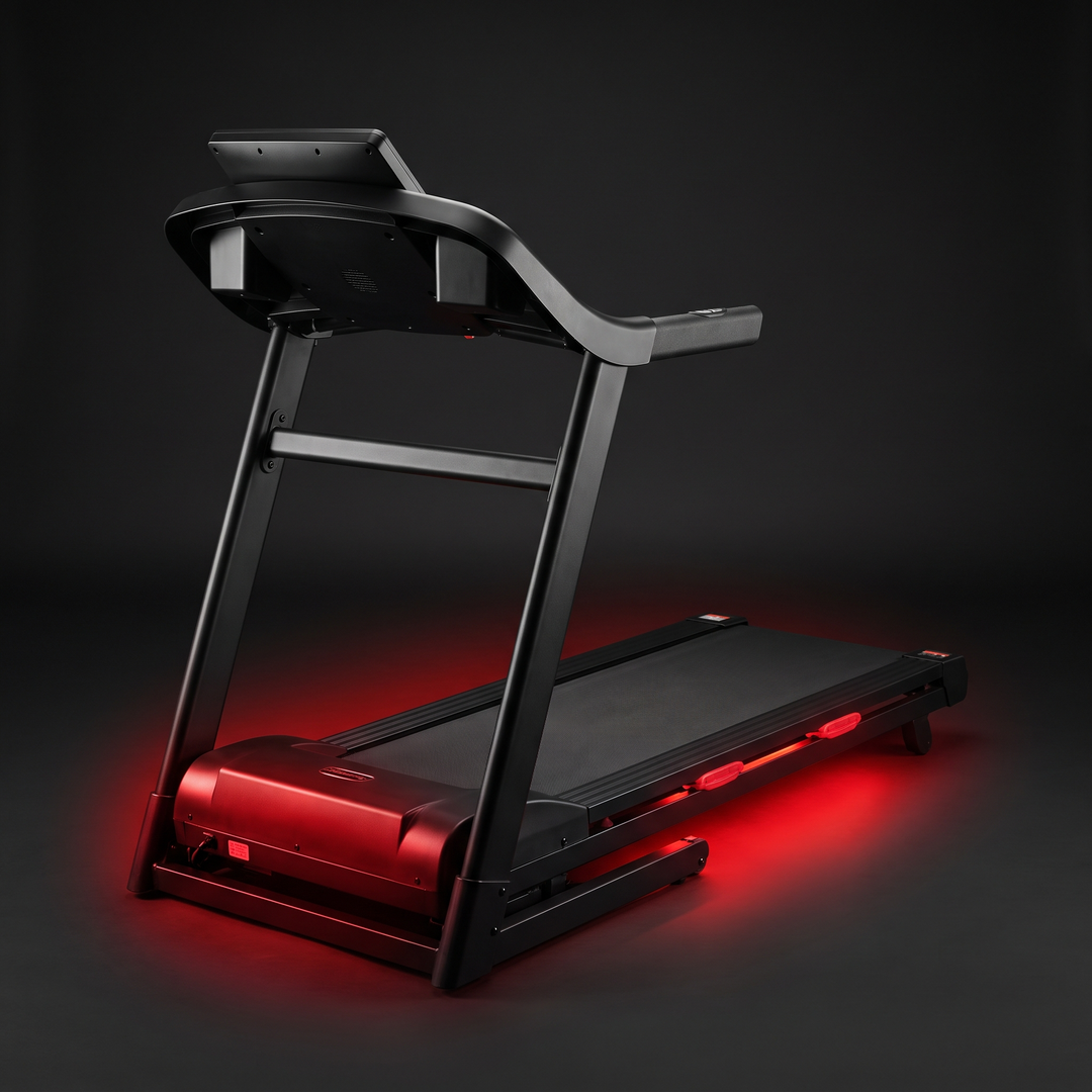 Foldable Treadmill Home Gym - Rear Three-Quarter View