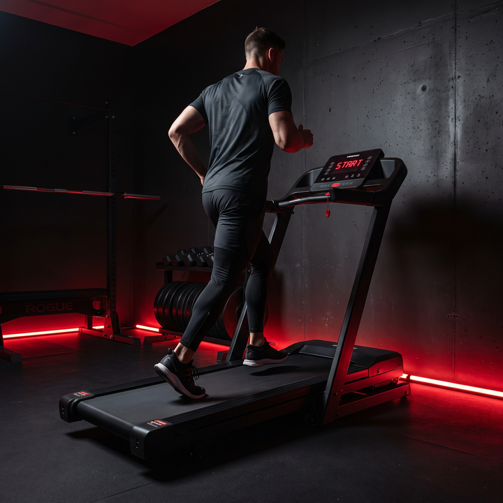 Foldable Treadmill Home Gym - Starting a Workout