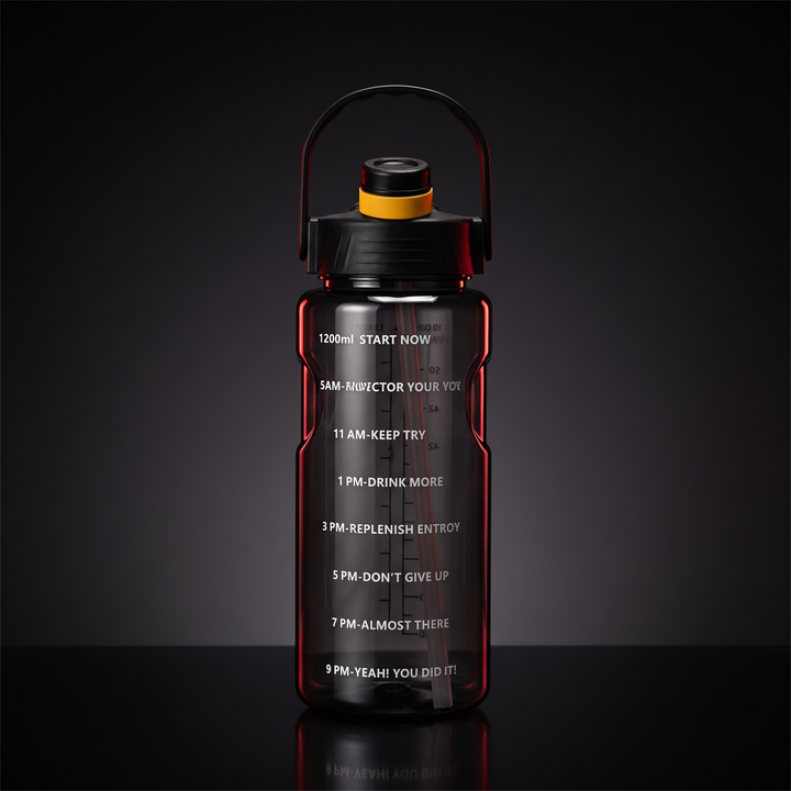 PHYSIOATHLETX Large Capacity Sports Water Bottle - 1500ml Black