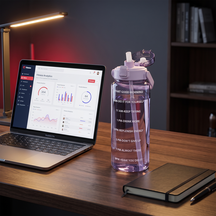 PHYSIOATHLETX Sports Water Bottle Home Office Desk - Purple