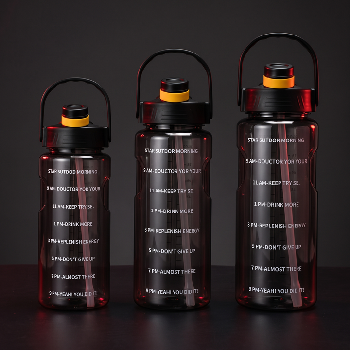 PHYSIOATHLETX Sports Water Bottle Size Comparison 1500ml 2000ml 3000ml