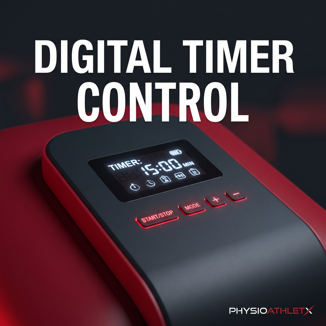 PHYSIOATHLETX Dual Chip LED Red Light Recovery Panel - Digital Timer Control Feature