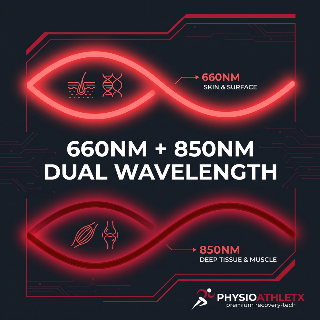 PHYSIOATHLETX Dual Chip LED Red Light Recovery Panel - 660nm 850nm Dual Wavelength