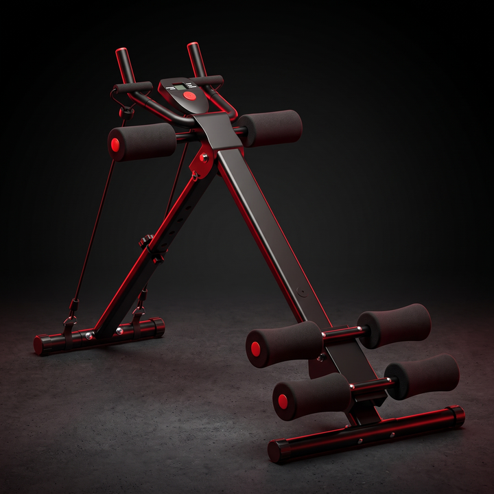Adjustable Ab Trainer Foldable Abdominal Crunch Machine - Black Hero