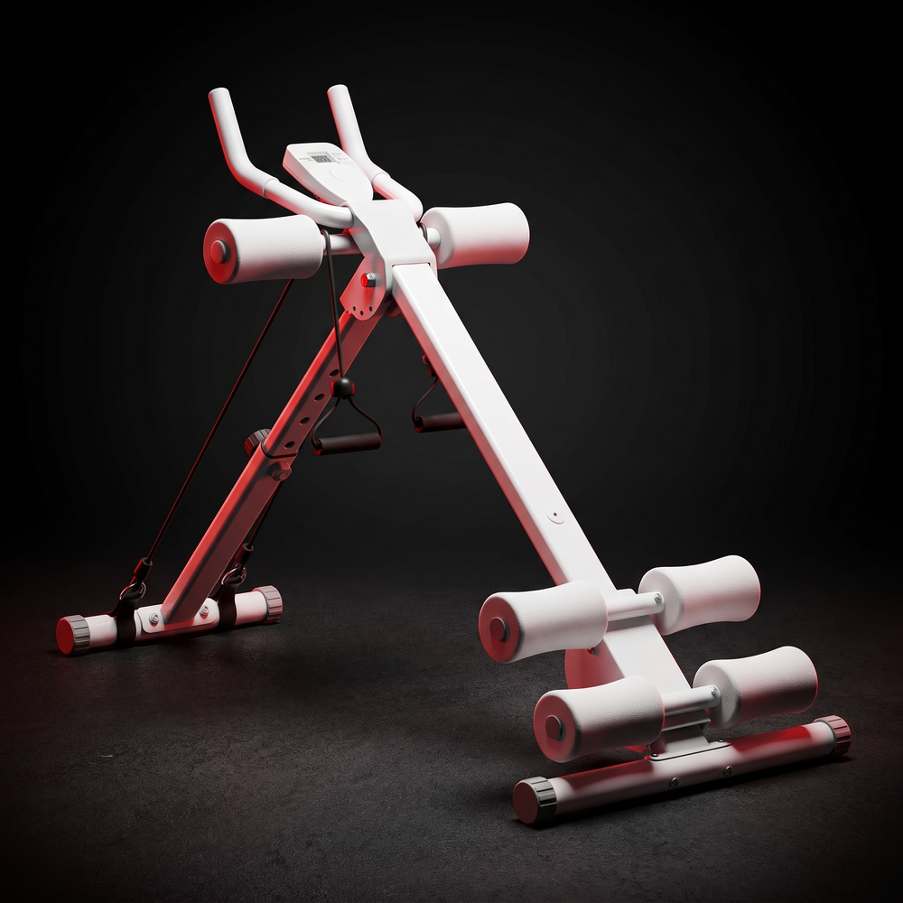 Adjustable Ab Trainer Foldable Abdominal Crunch Machine - White Hero
