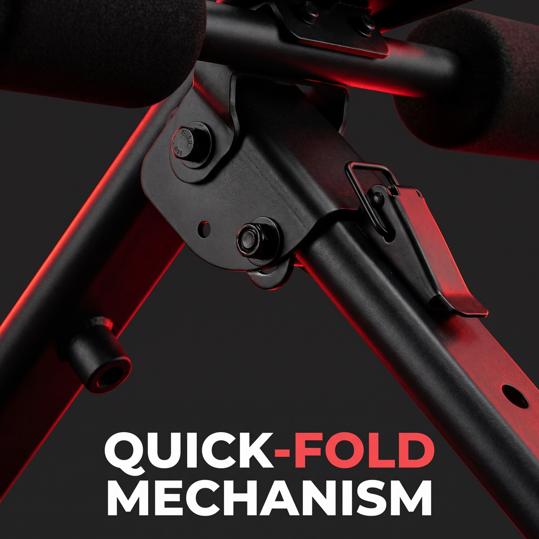 Adjustable Ab Trainer Foldable Abdominal Crunch Machine - Quick-Fold Mechanism